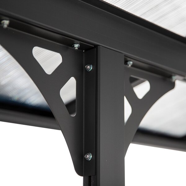 Outsunny Pergola montata pentru gradina 4.35x3.02m, foisor pergola pentru exterior din policarbonat si aluminiu, montare reglabila, gri