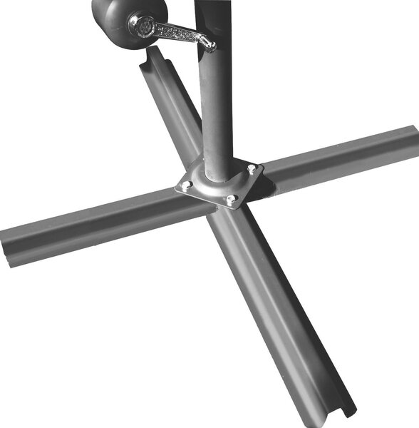 Outsunny Umbrelă de Soare Excentrică cu Bază în Cruce Inclusă, din Metal și Poliester, 3x2,5 m, Bej | Aosom Romania