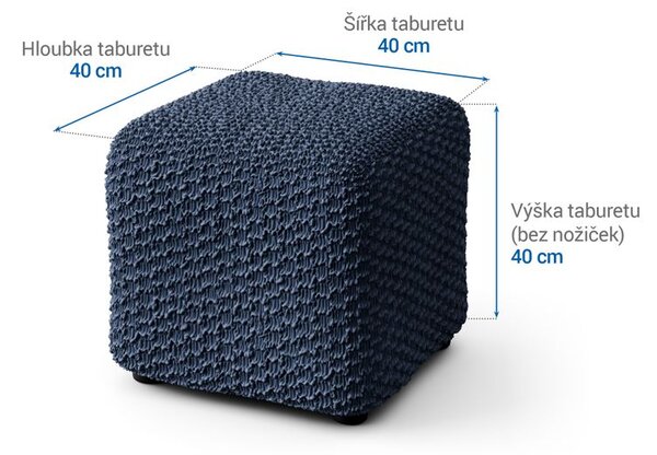 Huse bielastice MOSAICO albastre taburet (40 x 40 x 40 cm)