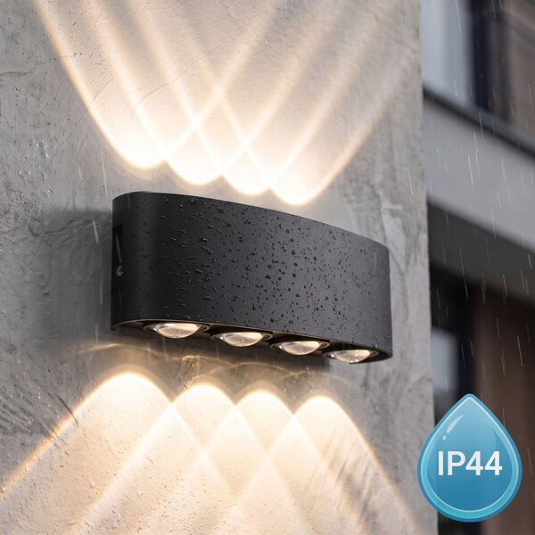 Aplică de perete pentru fațadă LED JNH041-8G Black