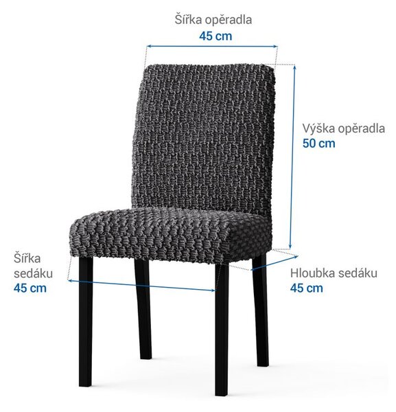 Huse bielastice MOSAICO gri închis scaun cu spatar 2 buc (45 x 45 x 50 cm)