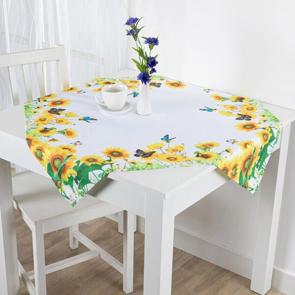 Față de masă centrală cu imprimeu FLOAREA-SOARELUI 85 x 85 cm