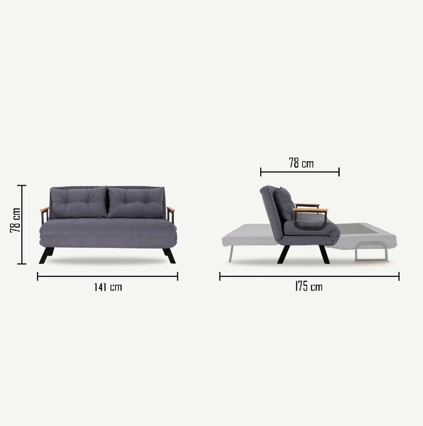 Z0ND0 Canapea futon Sandy (petrol). 1062308