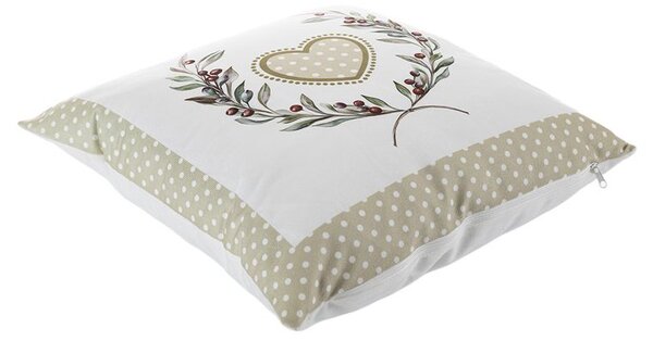 Set de 2 fețe pernuțe INIMĂ bej 40 x 40 cm