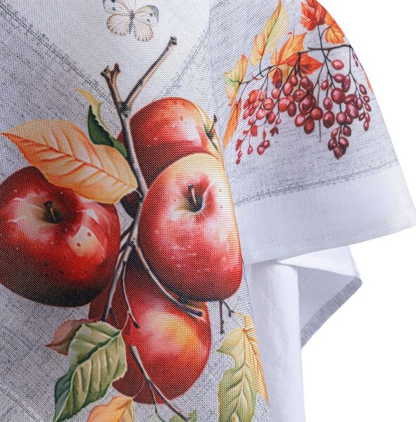 Față de masă centrală cu imprimeu MERE DE TOAMNĂ 85 x 85 cm