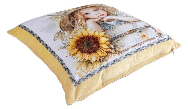 Set de 3 fețe pernuțe SUNFLOWERS 45 x 45 cm
