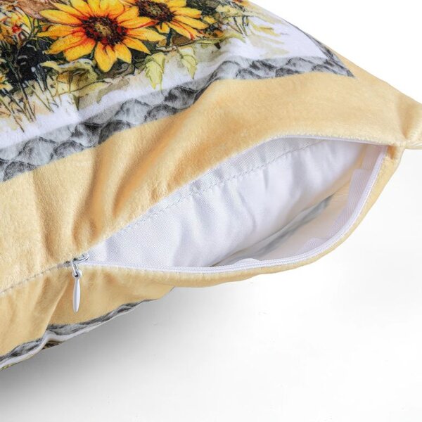 Set de 3 fețe pernuțe SUNFLOWERS 45 x 45 cm