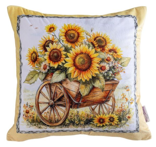 Set de 3 fețe pernuțe SUNFLOWERS 45 x 45 cm