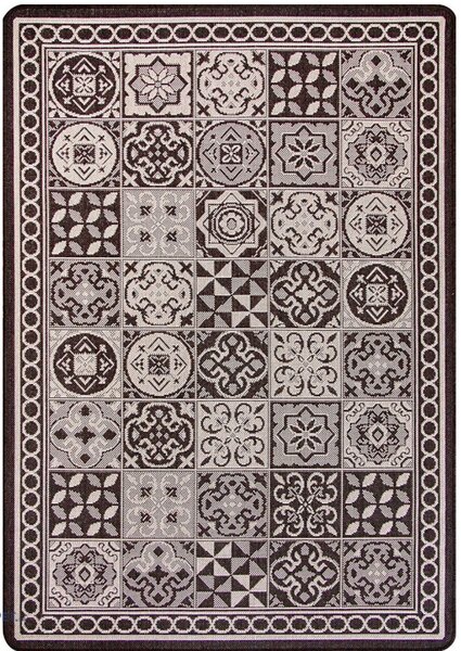 Covor Bucatarie Antiderapant, Model Flex 19632 91, Maro Dreptunghi, 133x195