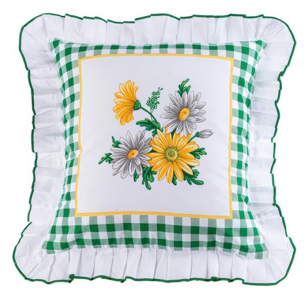 Set de 2 fețe de pernă cu volănaș GERBERA 40 x 40 cm