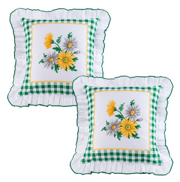 Set de 2 fețe de pernă cu volănaș GERBERA 40 x 40 cm