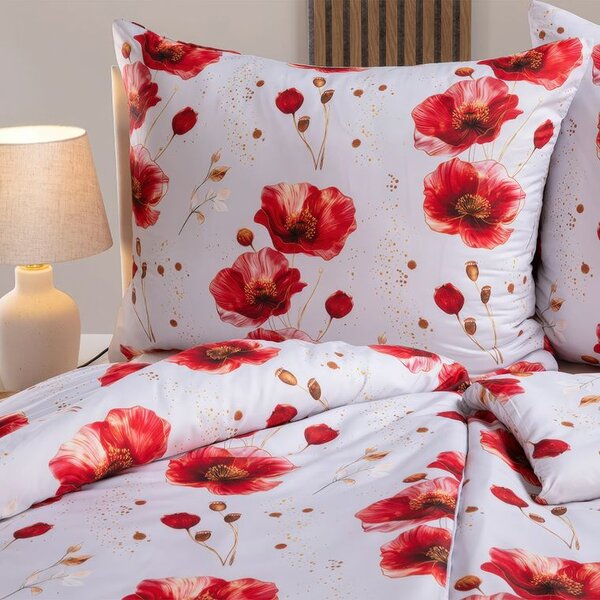Lenjerie de pat din microfibră POPPIES pat simplu