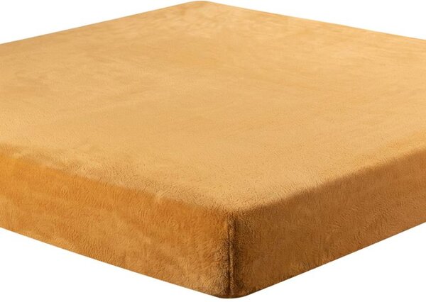 Cearceaf cu elastic din micropluș de culoarea mierii 90 x 200 cm