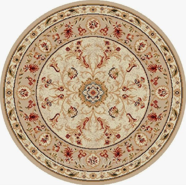 Covor Rotund, Model Lotos 523 100, Crem Bej Crem, Rotund, 300x300