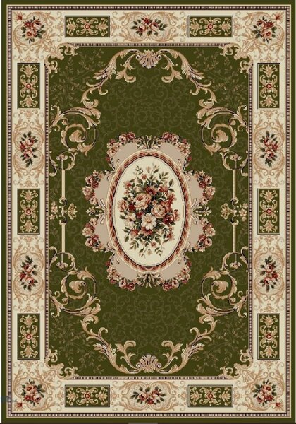 Covor Living Dormitor, Model Lotos 542 330, Verde Dreptunghi, Verde, 80x150