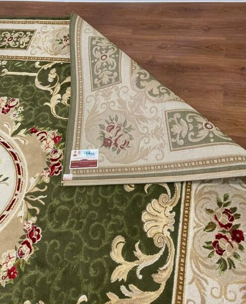 Covor Living Dormitor, Model Lotos 542 330, Verde Dreptunghi, Verde, 80x150