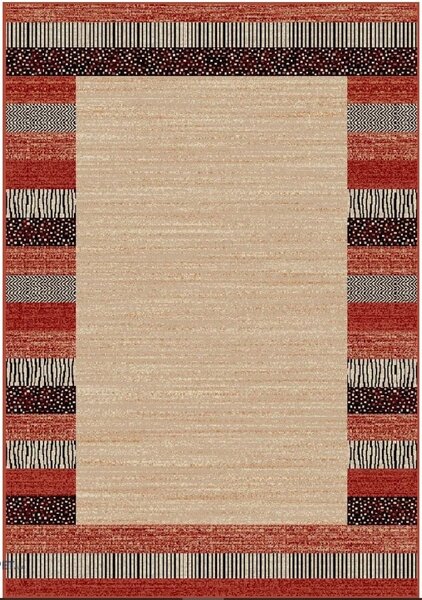 Covor Sufragerie Dormitor, Model 1591 120, Rosu Crem Dreptunghi, 150x230