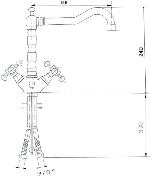 Sapho Antea baterie bucătărie pe picior maro 3126