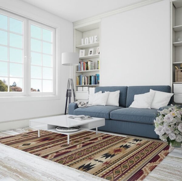 Covor Traditional Sufragerie, Model 15080 120, Bej Maro 60 x 110