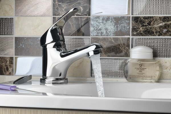 Aqualine, AQUALINE 35 baterie de bază pentru lavoar fără priză, crom, 52102