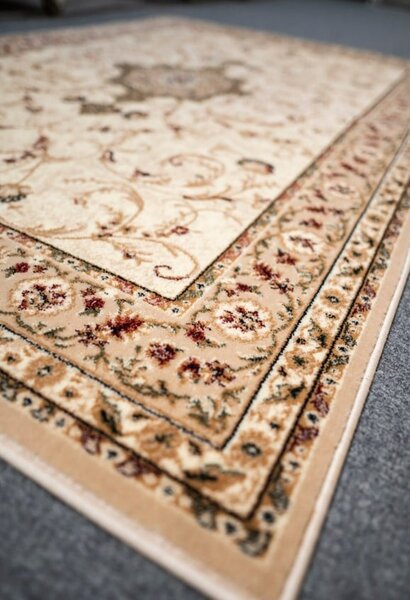 Covor Living Dormitor, Model Lotos 523 100 , Crem Dreptunghi, Crem, 80x200