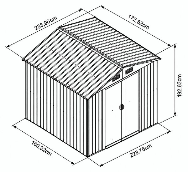 Căsuță de grădină AVENBERG 2.4 x 1.7 m ANTRACIT SD-X68E-H170