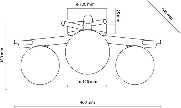 TK Lighting Sheron lampă de tavan 3x6 W alb-lemn 5308