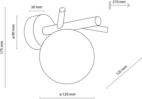 TK Lighting Sheron lampă de perete 1x6 W alb-lemn 5307
