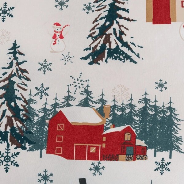 Față de pernă din polibumbac SNOWY HOUSES POLY 50x70 cm, alb