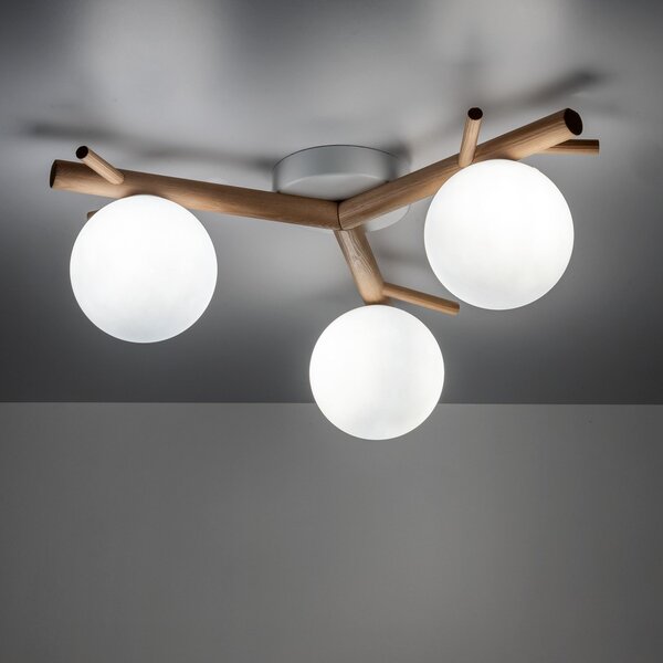 TK Lighting Sheron lampă de tavan 3x6 W alb-lemn 5308