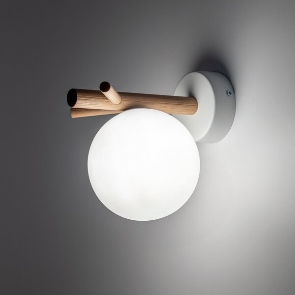 TK Lighting Sheron lampă de perete 1x6 W alb-lemn 5307