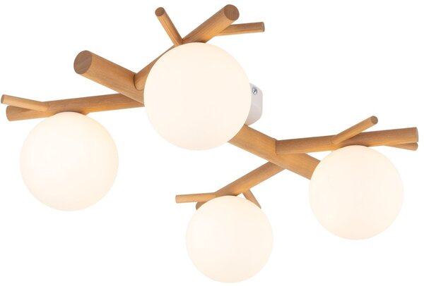 TK Lighting Sheron lampă de tavan 4x6 W alb-lemn 5309