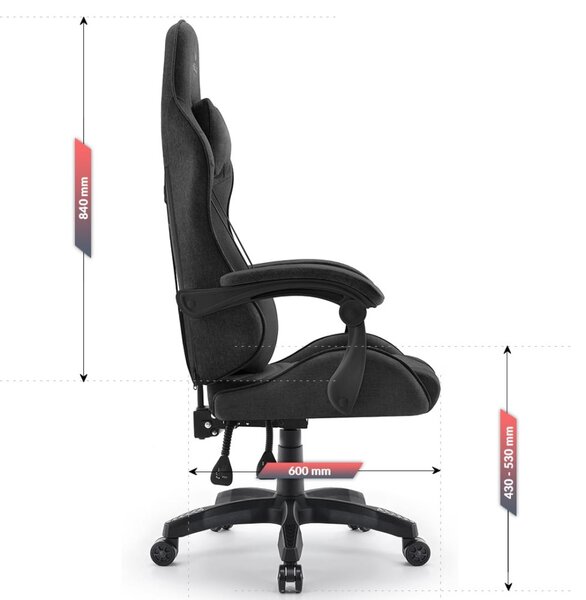 Scaun de gaming Rainbow Black Mesh