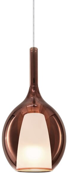IDEAL LUX Ideal Lux Lampă suspendată Kalique 2, culoare cupru, Ø 18 cm, reglabil, Cupru, Camera de zi / sufragerie, Plastic, Modern