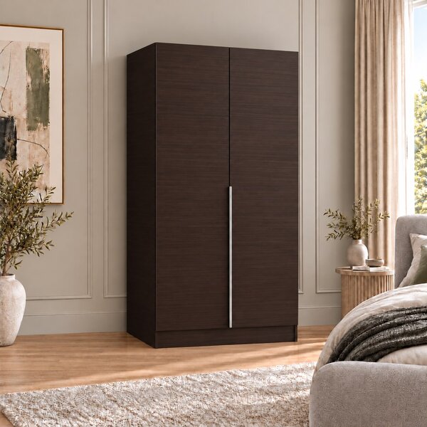 Dulap Wenge 2 usi, manere argintii, 200x80x40 cm, Pal 18 mm