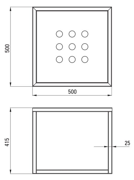 Deante Temisto consolă 50x50x41.5 cm sub chiuveta pe perete negru CSWX50A