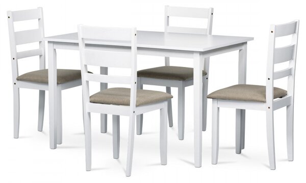 Set de masă clasic pentru 4 persoane în alb mat. DIN STOC AUT-6070