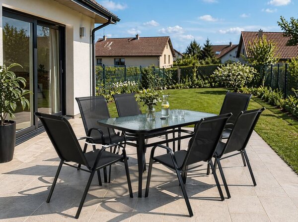 Scaun de grădină Forteza 3 + 1 GRATUIT, negru