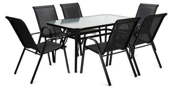 Scaun de grădină Forteza 3 + 1 GRATUIT, negru