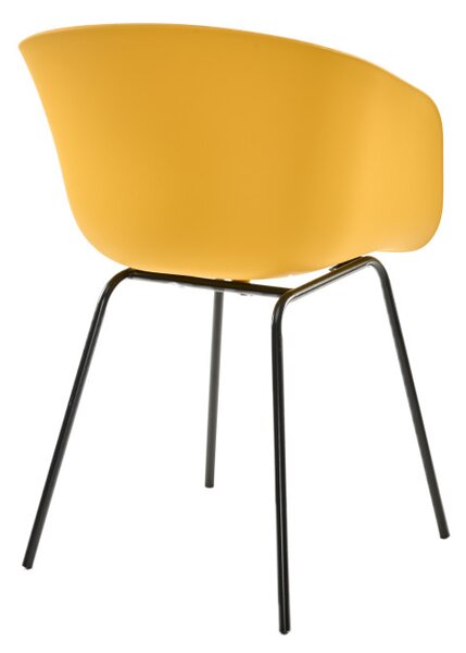 Scaun modern din plastic în carouri Yellow - Livorno