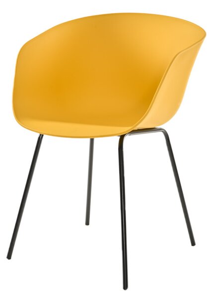 Scaun modern din plastic în carouri Yellow - Livorno