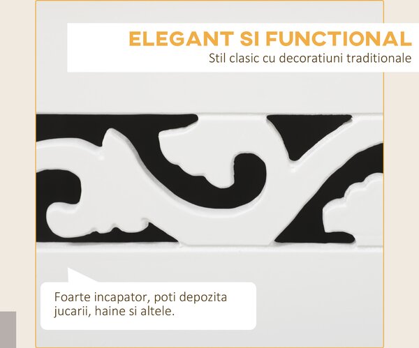 HOMCOM mobilier pentru lenjerii, 55x34x58 cm, alb | Aosom Romania