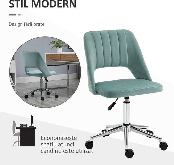 Scaun de Birou Ergonomic pentru Birou cu Inaltime Reglabila Vinsetto ,sarcina maxima 120 kg,Verde | Aosom Romania
