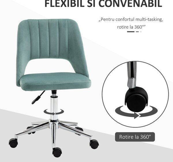 Scaun de Birou Ergonomic pentru Birou cu Inaltime Reglabila Vinsetto ,sarcina maxima 120 kg,Verde | Aosom Romania