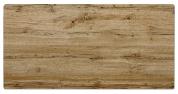 Masă de dining modernă în culoarea stejarului. Dimensiuni: 180x90x75 cm, blat MDF, structură și picioare din metal negru mat HT-885 Din stoc intern