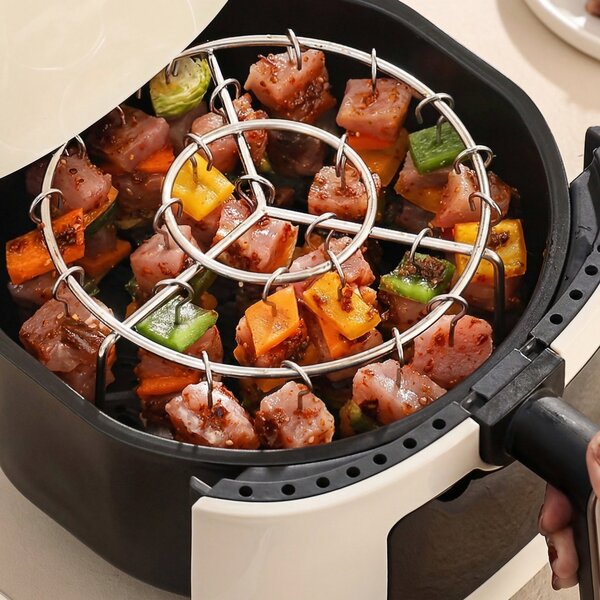 Suport vertical pentru frigărui din oțel inoxidabil, pentru airfryer și cuptor, 16 cm