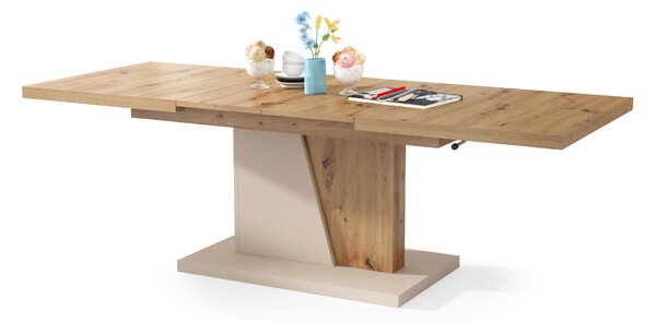 Mazzoni GRAND NOIR Stejar Artisan/Bej - MĂSUȚĂ DE CAFEA EXTENSIBILĂ MODERNĂ