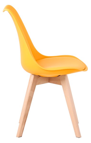 Scaun de sufragerie in stil scandinav de culoare galben, Monza