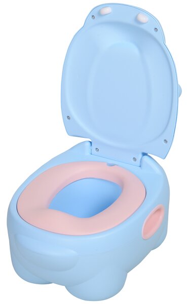 Olita pentru Copii HOMCOM, Design Hipopotam, Plastic Rezistent, Dimensiuni 40x30x23cm, Ideală pentru Învățarea Toaletării | Aosom Romania