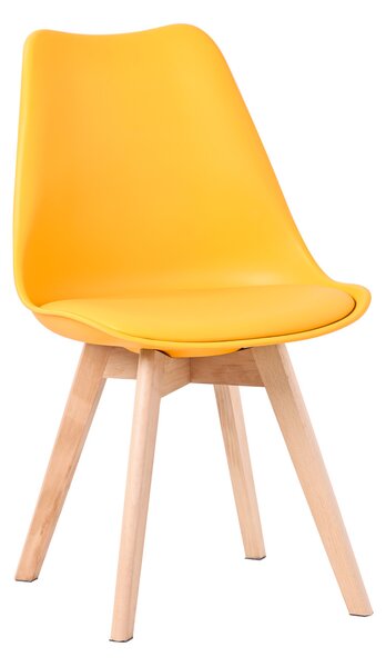 Scaun de sufragerie in stil scandinav de culoare galben, Monza